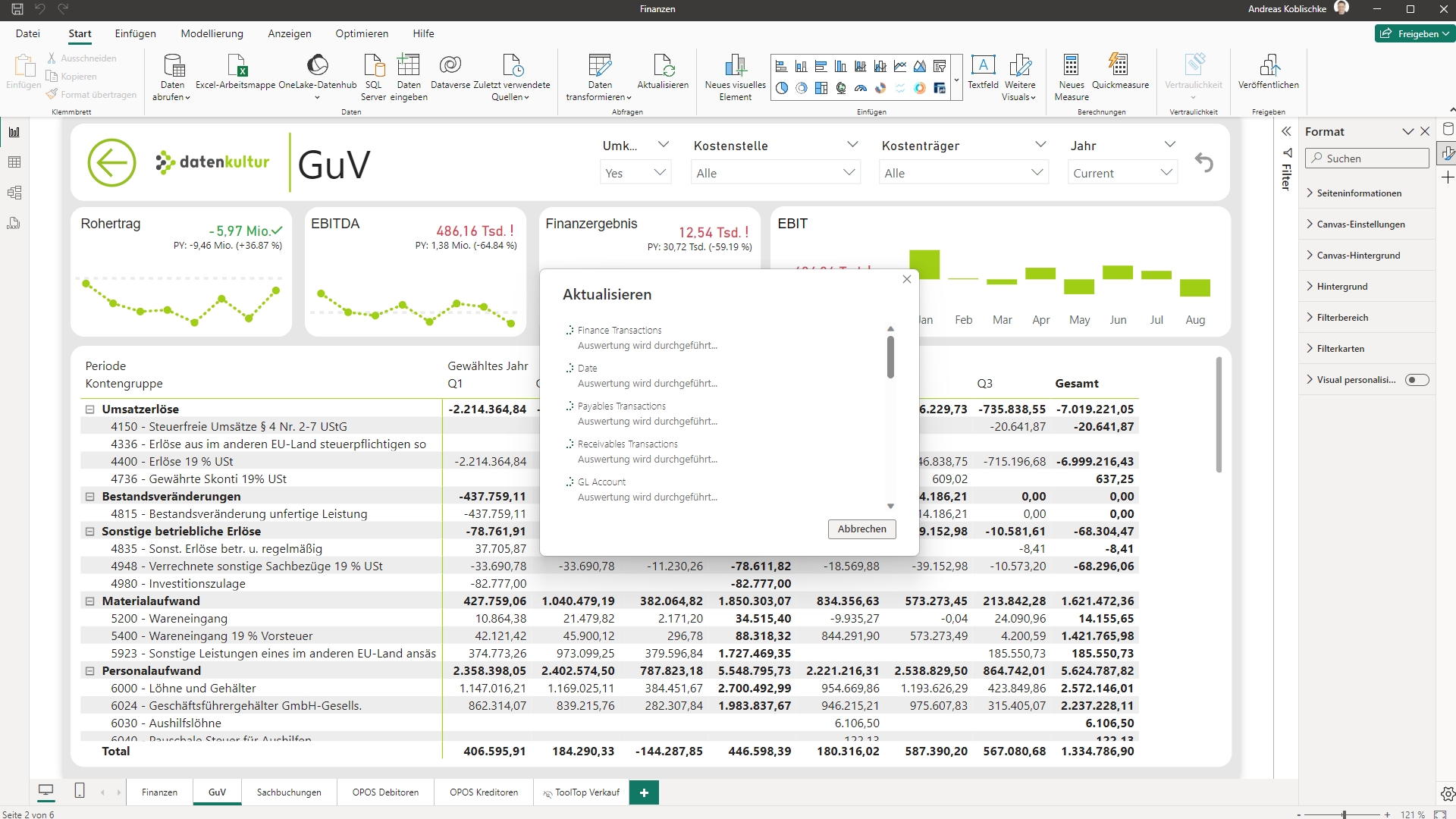 Power Query Zielanwendung Power BI